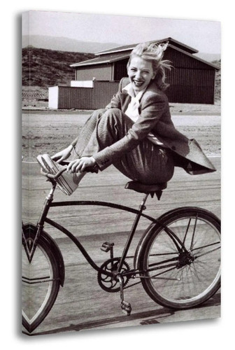 Vintage 1950s woman - woman, bicycle