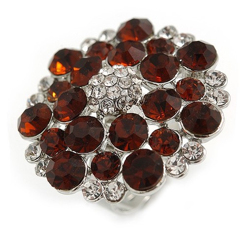 Silver tone amber - tone, clear