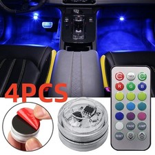 4XMulticolor LED Light Car Accessories Atmosphere Lights Kit Lamp Remote Control