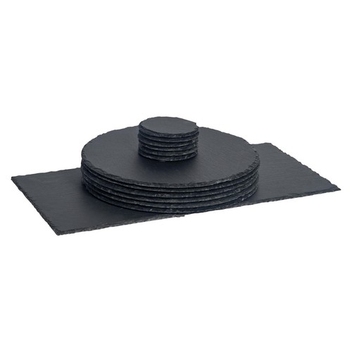 Piece round slate placemats - slate,