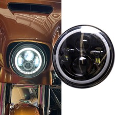 7" LED DRL Headlight For Harley Davidson Road King Dyna Electra Glide FLHXS FLHX