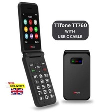 TTfone TT760 Flip 4G Big Button Mobile Phone for Elderly SOS Camera Folding Blac