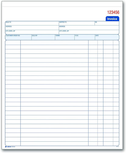 Invoice book x 10 - book,, 10-11/16