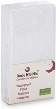 DUDU N GIRLIE Mini Cot Mattress Protector 100 x 50 cm - Noiseless Waterproof Pa