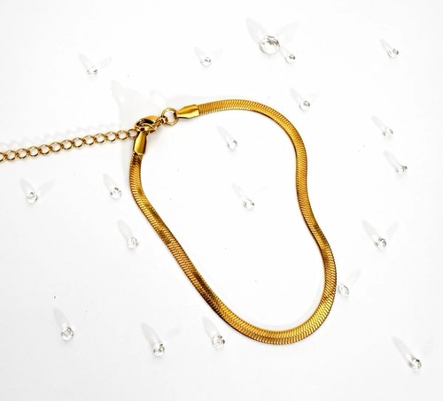 Designer gold tone herringbone - designer,