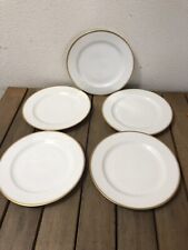 Havilland Limoges China White Gold Rim 5Pc Salad Plates 8.5" Vintage 