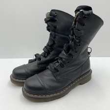 Dr Martens Aimilita Fold Down Boots UK 5 EU 38 Black Leather 9 Eyelet        L13