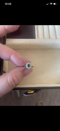 18ct gold emerald - and, diamond