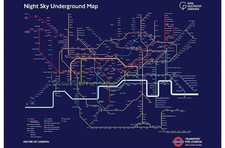 Night Sky Tube Map Poster - Royal Observatory Greenwich / TFL