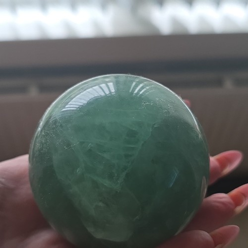 Green fluorite sphere crystal - green,