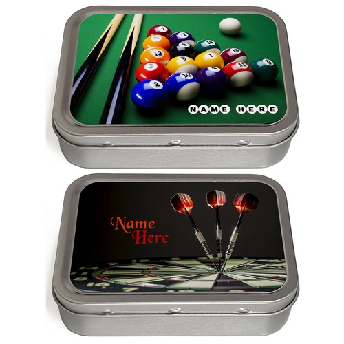 Personalised tobacco tin darts - tobacco,