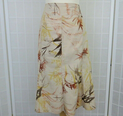 Jorli beige brown leaf print - beige,