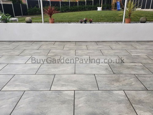 Grey porcelain paving slabs - grey,