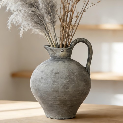 Vintage rustic ceramic vase - ceramic,