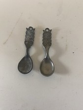 VINTAGE NORGE NORWAY HANDSTOPT TPB TINN PEWTER  SPOONS EDO