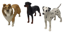 Three Beswick Pottery Dog Figurines 6" Tall Bundle Collie Doberman Dalmatian