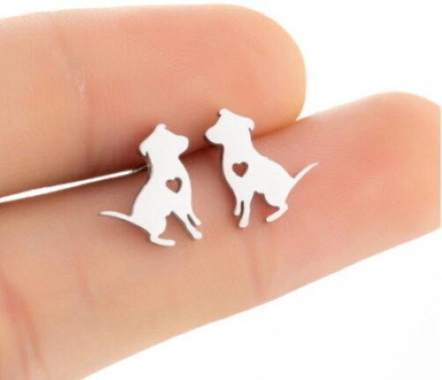 Staffie dog stud earrings - staffie,