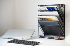 STRONG WALL MOUNTED 6 TIERS MAGAZINE LITERATURE HOLDER RACK HANGING FILE PAPER