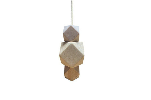 Natural wooden hex bead stack - wooden,