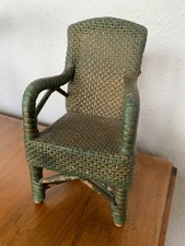 Vintage doll's woven basket chair