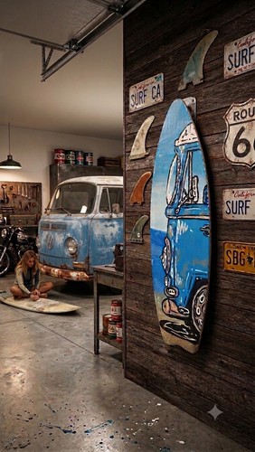 Surfboard wall art handmade - surfboard,