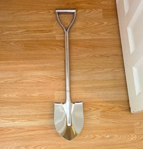 Silver metal garden spade with - silver,