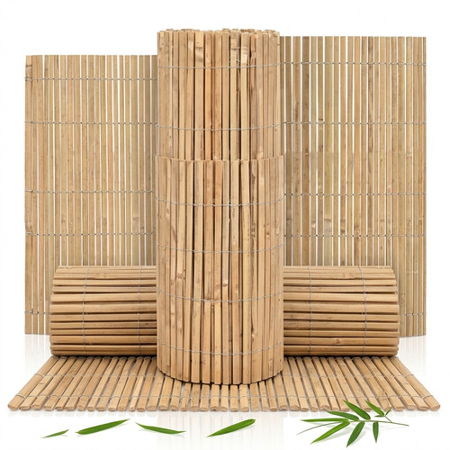Natural bamboo slat fencing - slat,