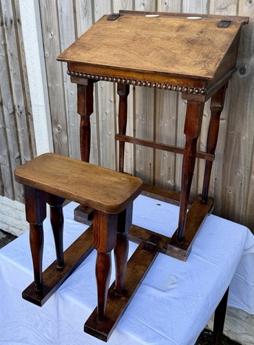 Bijou antique school desk with - school,