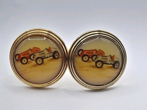 Pair vintage old race car - old,