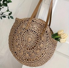 Brown Straw Shoulder Summer
