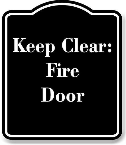 Keep clear fire door black - keep,