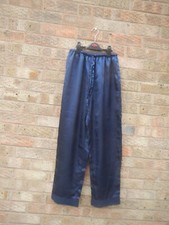 Vintage La Senza Blue satin pyjama bottoms , excellent condition , chiffon trim
