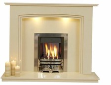 New Ashbourne Marble Fireplace Hearth & Back Panel