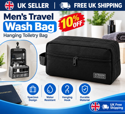Mens travel wash bag hanging - wash,