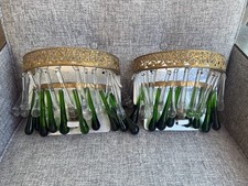pair of antique brass green