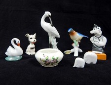 60's - 90's Vintage Ceramic / China / Porcelaine Figurines: animals birds vase