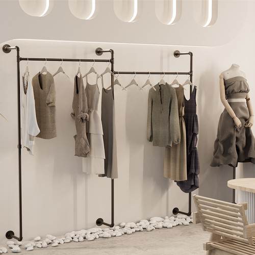 Industrial pipe clothes rack - industrial,