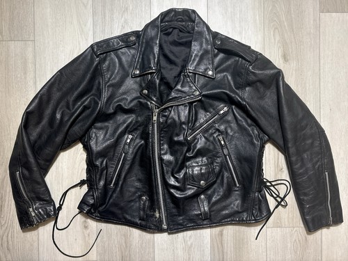 Vintage 80s leather biker - 80s,