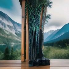 Zara Long Sheer Black & Green Jumpsuit Extra Small-Small Brand New Without Tags