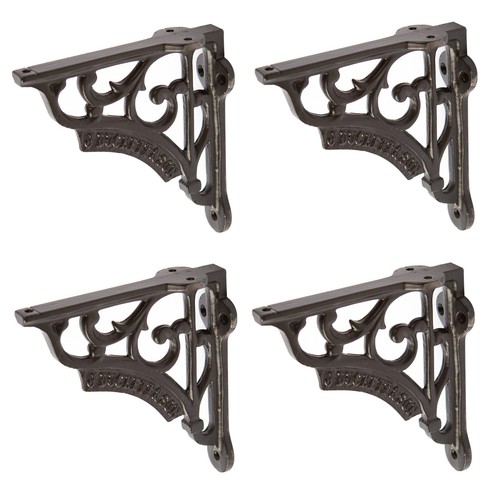 Ornate iron shelf - iron, bracket