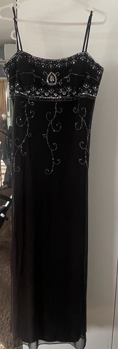 Ladies long black sequinned - black,,