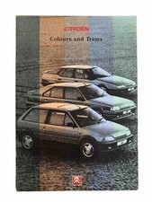 Citroen Colours & Trims Brochure 1990 Citroen AX BX XM CX Estates Models Rare