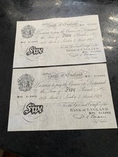 White £5 notes Consecutive in