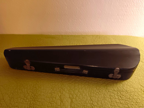 Antique black wooden violin - black,