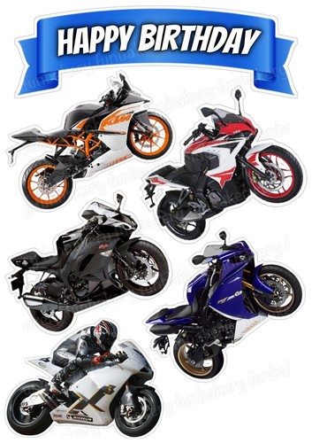 Motorbike bike cake - cake, topper