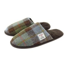 Finest Genuine Harris Tweed Slippers in MacLeod Tartan New