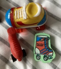?  RARE VINTAGE 1980'S ERASERS Set Of 3 Roller Skate ? Sharpener Gomme Gommie