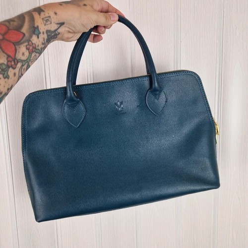 Italian genuine leather - leather, teal