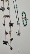 Butterfly Jewellery Bundle Necklace x 2 and bracelet. Laura Ashley and unbranded