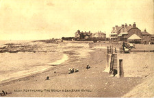 1914 postcard The Beach and Sea Bank Hotel PORTHCAWL Glamorgan